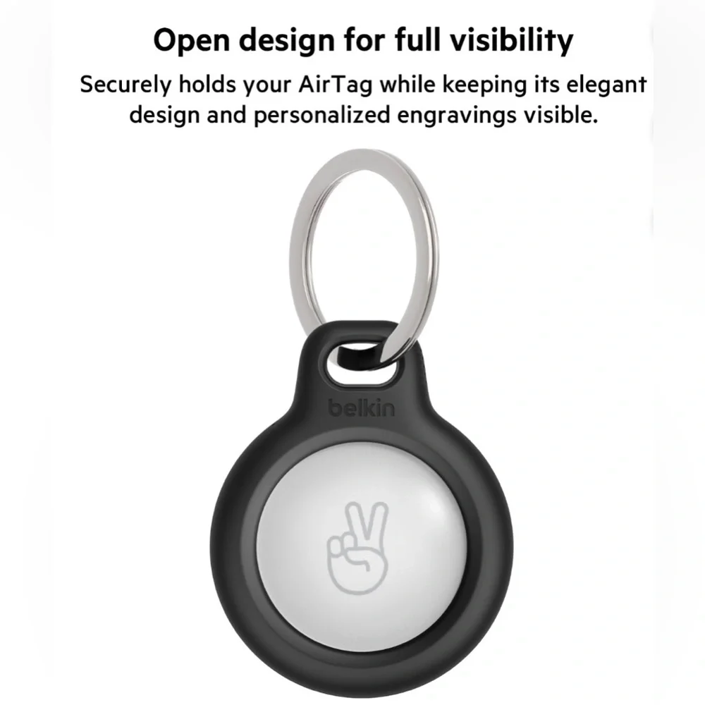 Bellingham Secure Holder with Key Ring for Air Tag Black